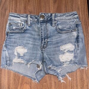 American Eagle Light Blue Distressed Jean Shorts